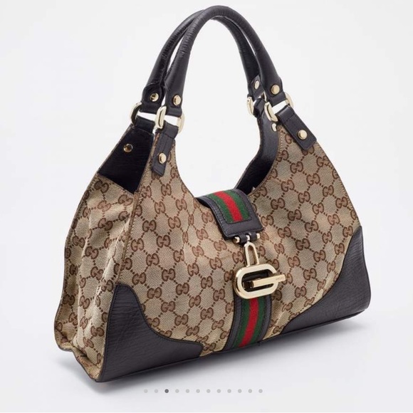 🔥Gucci Authentic Beige/Brown GG Canvas and Leather Shoulder Bag🔥 - Picture 2 of 11